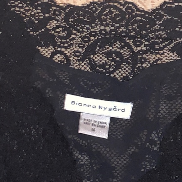 Lace blouse black with crepe camisole - Picture 1 of 2